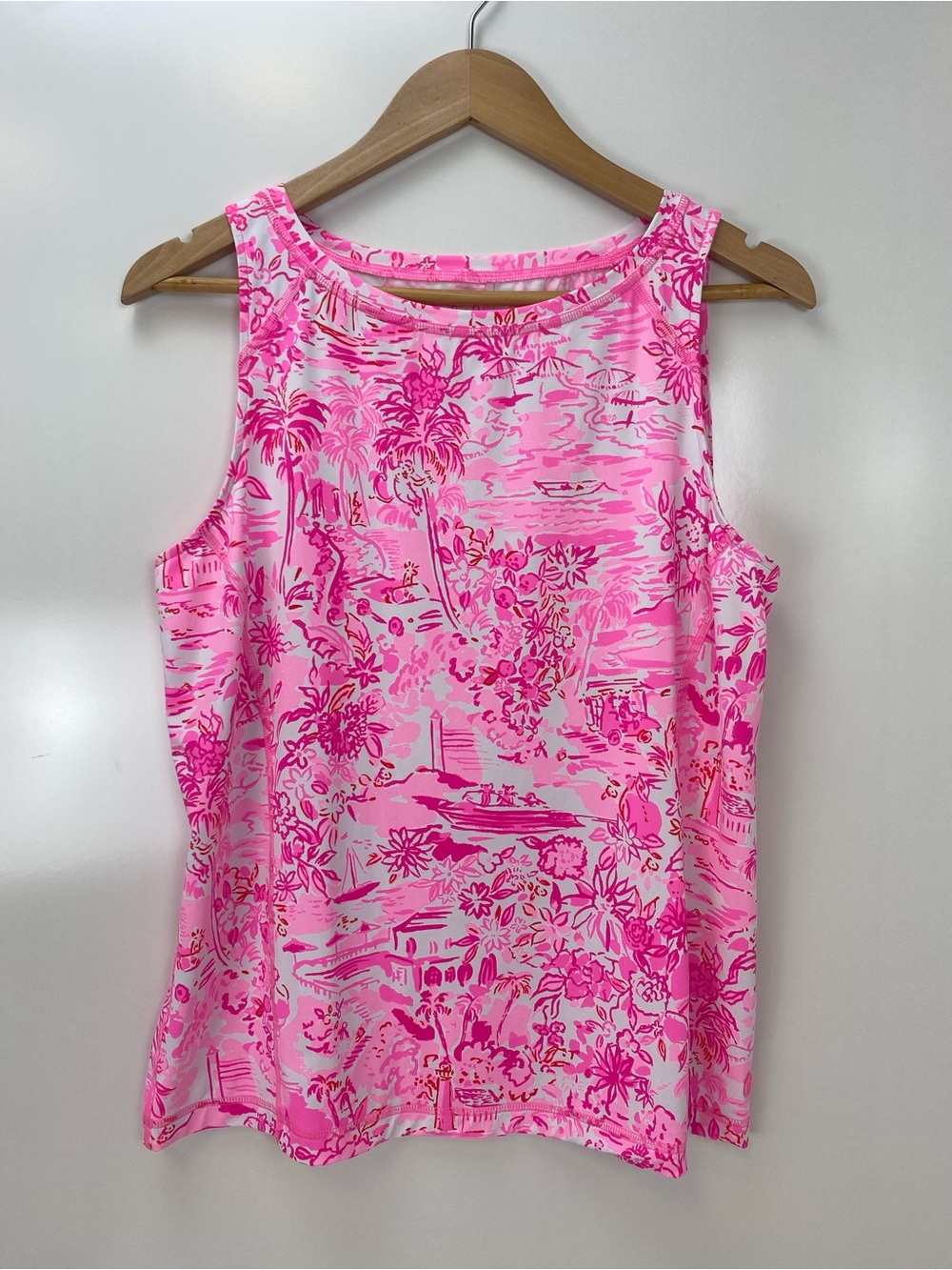 Lilly Pulitzer Bright Pink Tropical Print Tank